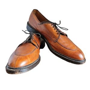 ALLEN EDMONDS WALTON LEATHER split TOE OXFORD SHOES Size 12A 2143 w/flannel bags